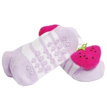 2 Pairs Baby Socks Cotton Anti-skidding Infant Socks 0-12 Months(Strawberry)