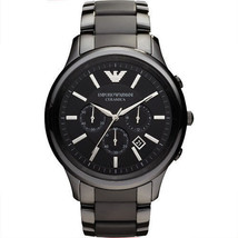 Emporio Armani AR1451 Classic Men&#39;s Ceramic Black Quartz Chronograph Wat... - $122.96