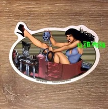 HOT ROD GIRL STICKER DECAL t bucket, sexy girl, classic car, lowbrow art, kustom - £3.85 GBP