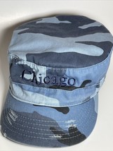 Chicago Hat Blue Camo Military Cap Distress Doreman Pacific Co. - £7.78 GBP
