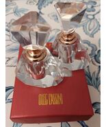Oleg Cassini 2 Perfume Vial Vanity Jars  &amp; Clear Glass Winged Ashtrays Lot - $454.76 MXN