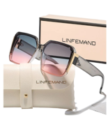 Womens Oversize Sunglasses Square Frame Gradient Stylish Glasses Gift Se... - $31.54 CAD