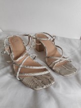 A New Day Women&#39;s 2.5&quot; Strappy Buckle Heels Sandals Faux Snake skin ankl... - $298.23 MXN