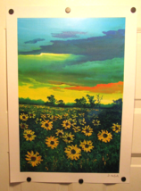 David Najar Signed Seriolithograph Sunflowers at Dusk Unframed  - £178.33 GBP