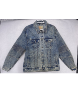 91 Cotton-On Jean Jacket Size XL Acid Washed Moto Rodeo Blue Denim Distr... - $24.74