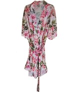 Show Me Your MuMu Robe Woman&#39;s Pink Floral Peony Kimono One Size Belted - £11.97 GBP