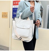 SMOOZA Corduroy Shoulder Bag Women Vintage Shopping Bags Zipper Girls Student Bo - £29.04 GBP