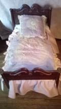 Antique Wooden Doll Bed Plus Comforter Set - £140.32 GBP