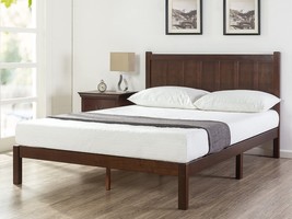 No Box Spring Required Zinus Adrian Wood Rustic Style Platform Bed, 12F,Brown. - £233.35 GBP