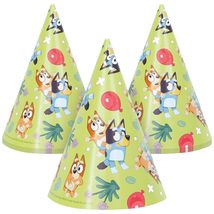 HOME &amp; HOOPLA Bluey Party Supplies - Bluey Theme Cone Party Hat Birthday Accesso - £8.62 GBP