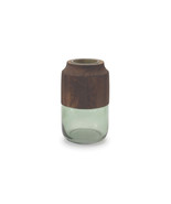 Sage Glass Vase with Wood Accent 9&quot;H - $1,455.93 MXN