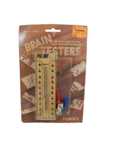 Fundex 1989 Brain Testers Peg Out Wood Game SEALED - $11.99