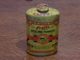 Vintage Pratts Animal Healing Powder EMPTY 3 Ounce Tin - €80,00 EUR