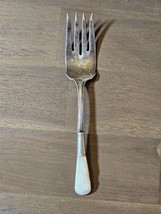Vtg Mother of Pearl Handle Large 3-Tine Serving Fork 8&quot; - £7.76 GBP