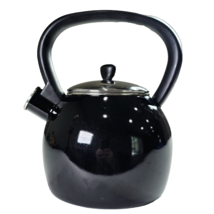 Copco Stainless Steel Tea Kettle Black and Silver Vintage No Small Stopp... - $24.99