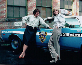 Cagney and Lacey 1980&#39;s TV series Sharon Gless Tyne Daly pose by police car 8x10 - $12.99