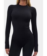 Halfdays Johnson Top Slim Fit Mock Neck Baselayer Womens Black Sz XS, NWT! - €42,49 EUR