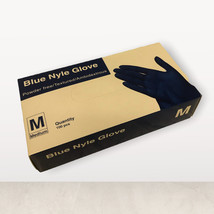 100 Gloves Medium Blue Nyle Powder Free Textured, Ambidextrous USA Ship - £6.70 GBP