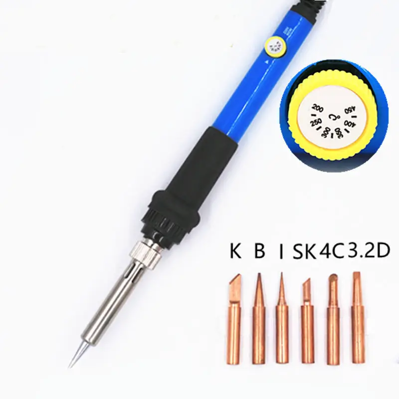 220V  60W  Adjustable Temperature Electric Soldering  with 15pcs pure copper Wel - £39.74 GBP