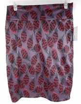 NWT Lularoe Cassie Pencil Skirt Purple With Red &amp; Black Feathers Size XL - £12.25 GBP