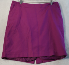 Merona A Line Skirts Women Size 12 Purple Cotton Pockets Casual Slit Back Zipper - £14.37 GBP