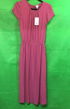 Women&#39;s Short Sleeve Cinched Waist Dress - A New Day; Pink S - £14.25 GBP