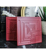 Frank Lloyd Wright Charles Ennis House Petite Cube Trinket Box Textile B... - $27.15 CAD