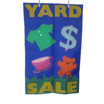 Vintage Garden Flag Banner Yard Garage Sale sign nylon applique embroide... - £27.18 GBP