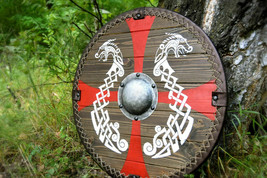 \Viking Shield, 23,6&quot; (60 cm), Medium | Medieval Round Wooden Shield for Games, - £117.50 GBP