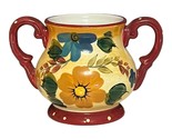 Oneida Kitchen Sunset Bouquet Sugar Bowl - Hand Painted Floral Red Yello... - $10.74