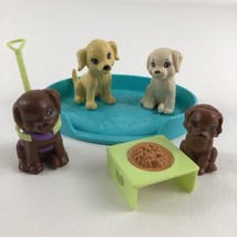 Barbie Doll Pet Puppy Dog Toy Lot Litter Animal Bed Food Bowl Mattel Vintage - $24.70