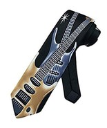 Men&#39;s Black with Gold &amp; Grey Electric Guitars Rock and Roll Music Neckti... - €17,18 EUR