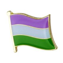 GENDERQUEER PRIDE FLAG LAPEL PIN 16mm Non-Binary LGBT LGBTQ Hat Tie Tack... - $1.95