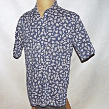 Vtg Reyn Spooner Navy Blue Seashells Reverse Print Aloha Hawaiian Shirt Large L - £47.95 GBP