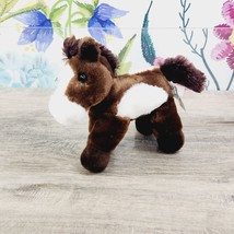 Aurora Brown White Horse Pony Plush 8&quot; Mini Flopsie Stuffed Animal - $9.50