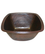 15&quot; Square Hand Hammered Copper Bar Prep Vegetable Sink - $199.95