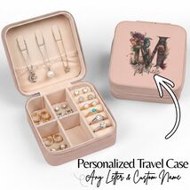 Custom Name Travel Jewelry Box Personalized Organizer for Rings and Earr... - $28.99