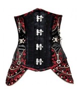 Steampunk Underbust Corset Medium Long Lined Black Red Lace Up Steel Boned - $39.19