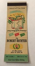 Vintage Matchbook Cover Matchcover The Robert Richter Hotel Miami Beach FL - £2.98 GBP