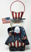Home Interiors 4th of July Uncle Sam Patriotic Tin Metal Lantern Candle Holder - £11.91 GBP