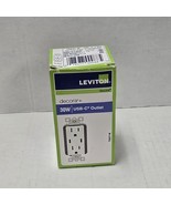 Leviton T5637-W White Decora USB 30w Charger Receptacle Tamper Resistant - $369.71 MXN