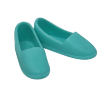VINTAGE 1990's MATTEL BARBIE / SKIPPER TURQUOISE FLAT SLIP-ON SHOES PLASTIC - $4.75