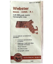 Map Webster Mass CT RI Geological Topographic Survey 1982 24 x 38&quot; DWX6A - £22.52 GBP