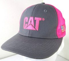 Cat Caterpillar Pink Mesh Trucker Hat Baseball Snapback Cap Gray American Flag - £7.70 GBP