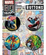 Marvel Comics 80 Years Hero Assortment Comic Art Images Round Button Set... - £3.92 GBP