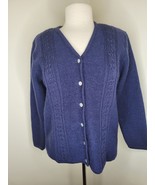 Vintage Karen Scott women&#39;s boiled wool Cardigan sweater PL Cables - £14.79 GBP