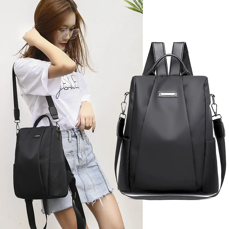 Women Waterproof Ox Cloth Travel Backpack Nylon Anti-theft Double  Bag Best Sale - £75.32 GBP