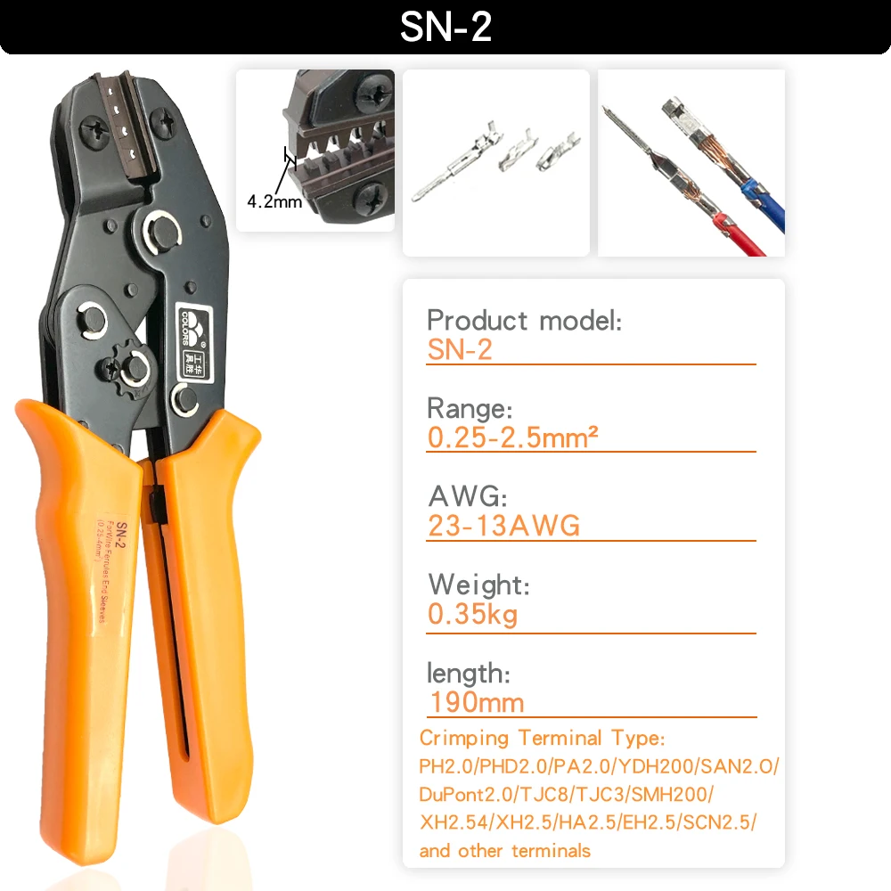 Jaws Cping Pliers Set SN-48B SN-2 For 2.8 4.8 6.3 VH3.96/Dupont2.54//Ins... - $547.59