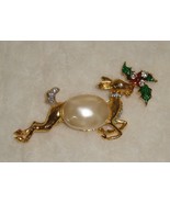 KENNETH JAY LANE KJL Gold Tane Christmas Holiday Reindeer Deer Brooch Pi... - $189.55 CAD