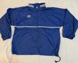 UMBRO Soccer Windbreaker Full Zip Blue White Track Jacket Mens L ~ Vinta... - £20.53 GBP